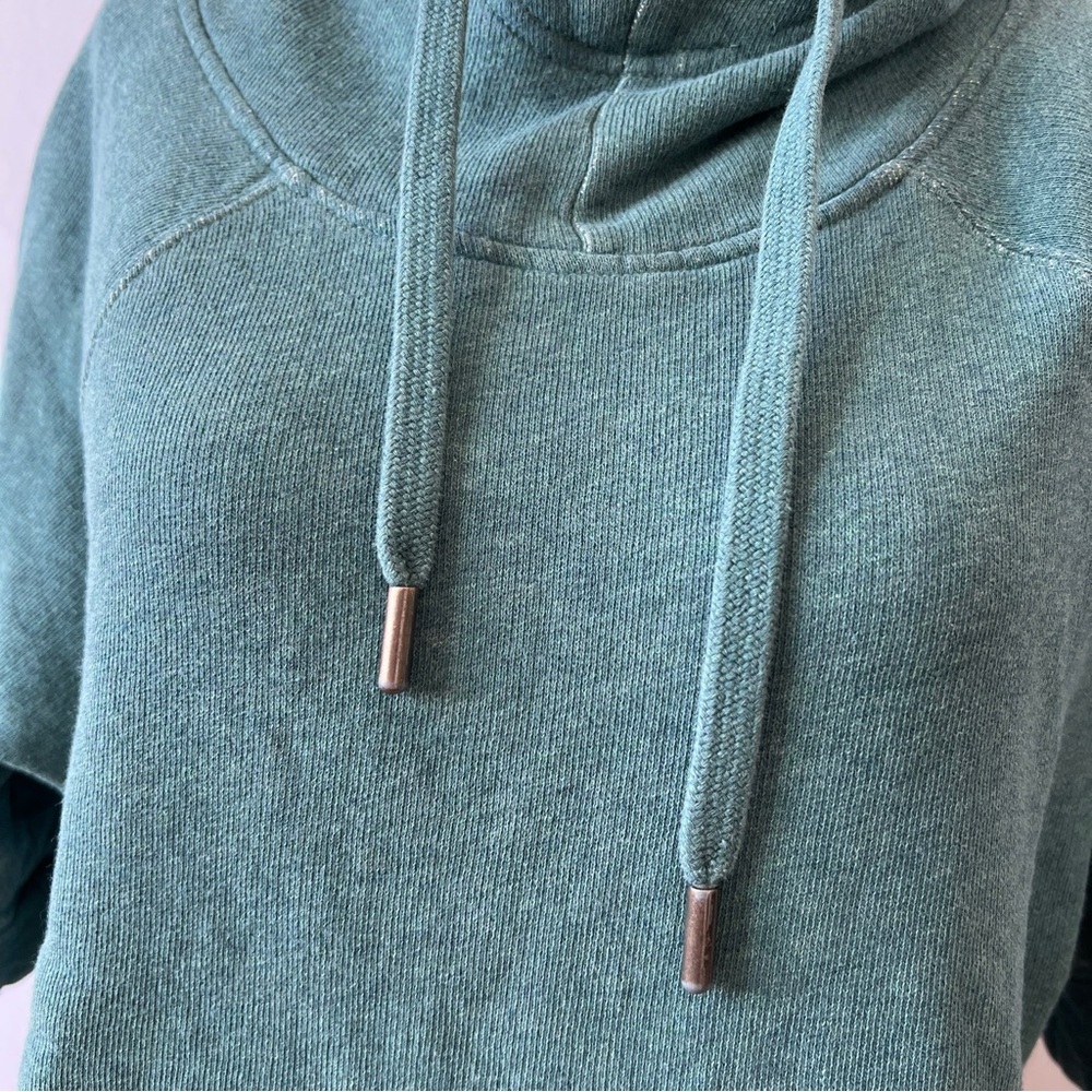 Pact Teal Cowl-Neck Pullover Hoodie - Picture 4 of 11